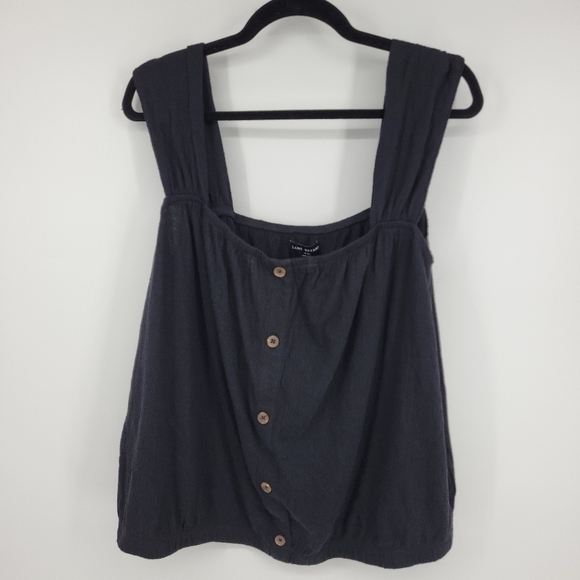 Lane Bryant Womens Black Relaxed Crop Cap-Sleeve Square-Neck Top Size 22/24 - Picture 2 of 11